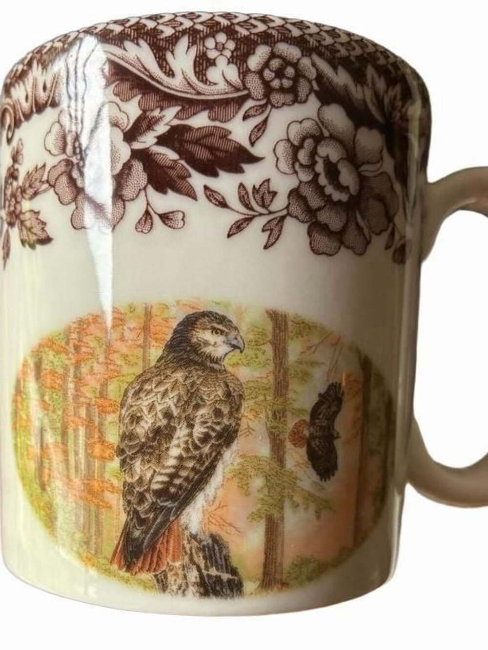 Spode Woodland Red Tail Hawk Mug Autumn Birds Of Prey
